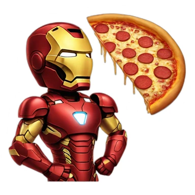 Ironman eat pizza sticker