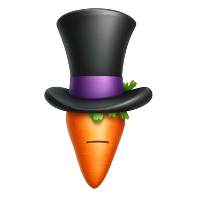 Carrot with top hat  sticker