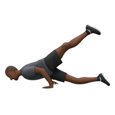 Full planche, man with elbows totally extended pushing the floor and with the legs up in the air,  forming a horizontal line in the air aligned between shoulder, hip and ankle sticker