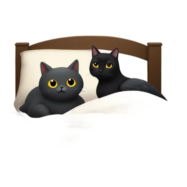 pigeon and black cat cuddling in bed sticker