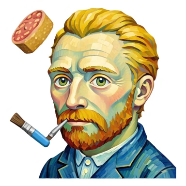 Van gogh spam art painting sticker