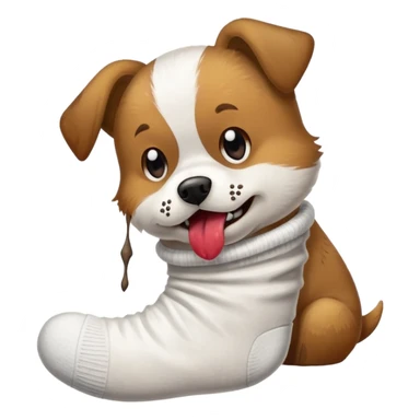 Dog eating sock sticker