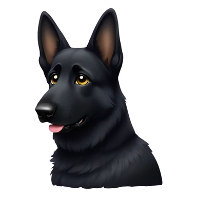 All black German shepherd with glitter sad face  sticker