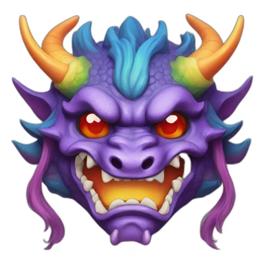 oni rainbow dragon japanese mask sticker