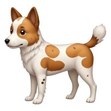 White dog with brown spots with ONLY three legs, from the side. It DOES NOT have four legs. ONLY THREE LEGS  sticker