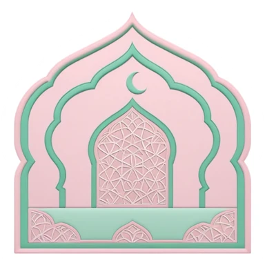 islamic Muslim prayer mat light pink and mint sticker