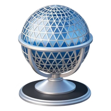 Isometric exterior Walt Disney World Epcot sphere, dollhouse style 3D realistic  sticker