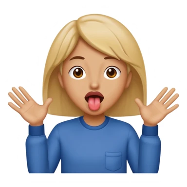 Face with tongue out with hands open on the side  sticker