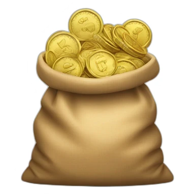 bag of coins sticker