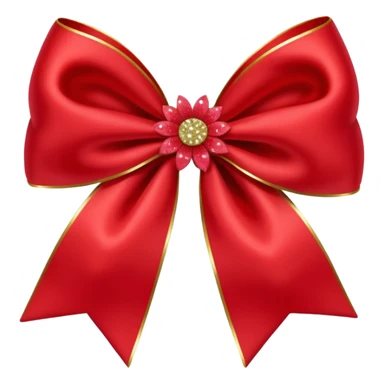 red flower bow with glitter sticker