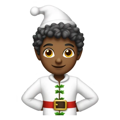 christmas elf in a white outfit sticker
