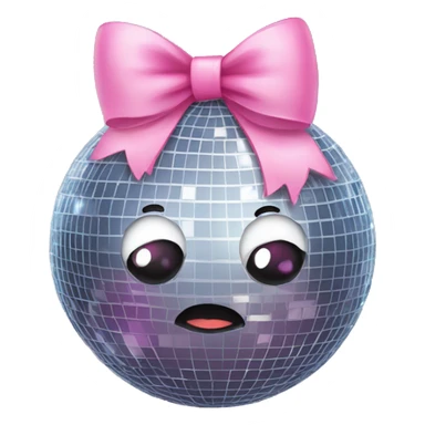 Disco ball with a cute pink bow  sticker