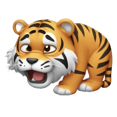 a tiger that is sad and crying sticker