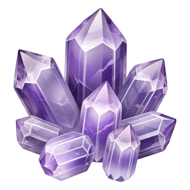 Pastel lavender white-banded Amethyst crystals sticker