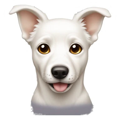 a white dog had beige colored ears sticker