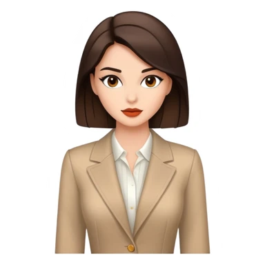 Elegant brunette model with stylish outfit sticker