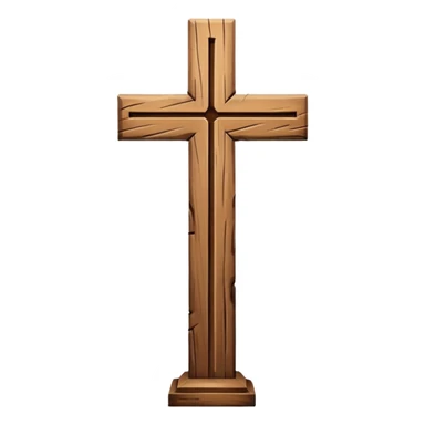 wooden christian cross no base sticker