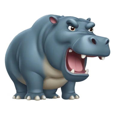Angry hippopotamus sticker