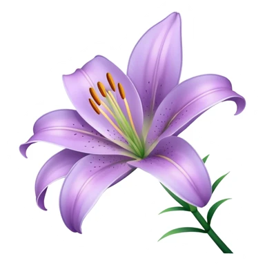 single Light Purple Lily, straight stem sticker