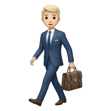 Man with portfolio heading to work. sticker