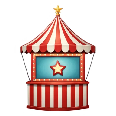 A circus ticket booth with retro lights and star-shaped sign. sticker