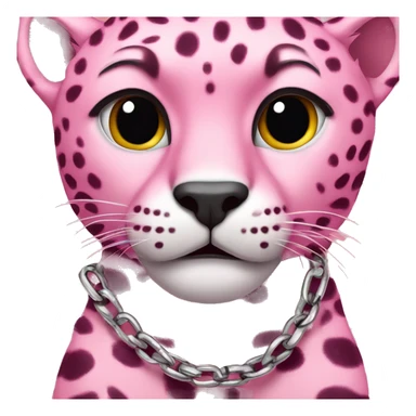 pink cheetah with a “t” chain sticker
