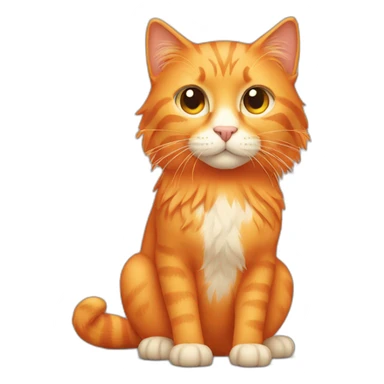 orange cat with long hair sticker