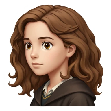 Hermione Granger side profile view with bushy hair sticker