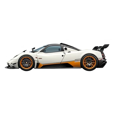 Pagani Zonda Cinque white detailed side view car sticker