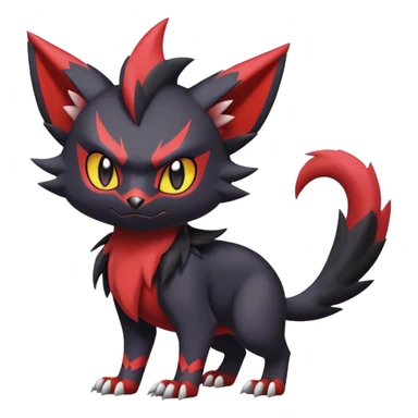 Edgy Cute Cool Kawaii Litten-Noivern-Zoroark-Noibat-Pokemon Full Body  sticker