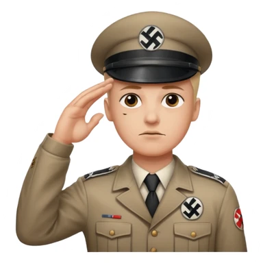 Hitler salute with nazi symbol on shirt sticker