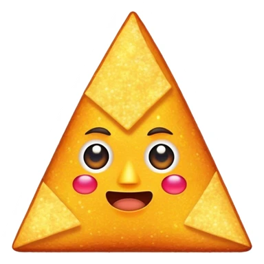 glowing sparkly dorito with face sticker