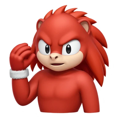 Sonic the hedgehogs friend knuckles a red animal with peach arms and white gloves sticker