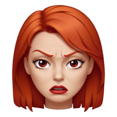 mujer pelirroja con los ojos y los labios maquillados enojada sticker