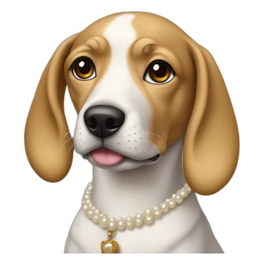 dog as girl with a pearl earring sticker