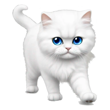 White persian cat whit blue eyes kitten walking  sticker