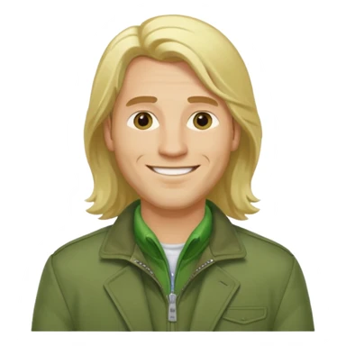 james silent hill a man with blonde long  hair and green jacket sticker