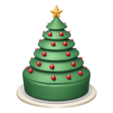 cake that looks like christmas tree, it is layered with white cream and has sharp corners sticker