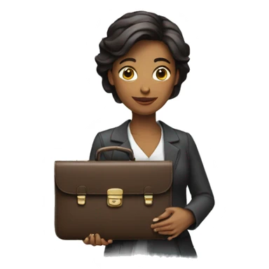 woman holding briefcase sticker
