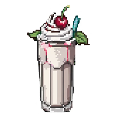 milkshake with whipped cream and cherry sticker