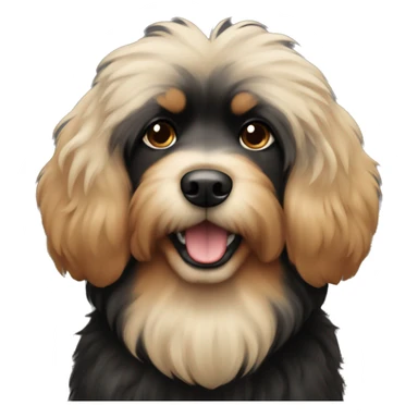 Black and tan fluffy dog sticker