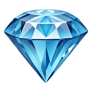 blue diamond gem broken cleanly in half with crystal fracture pattern sticker