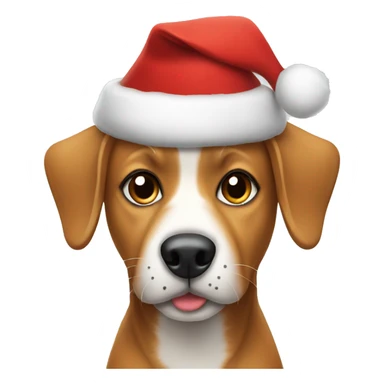 Dog wearing a Christmas hat  sticker