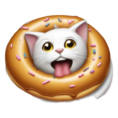 "cat eating donut" sticker