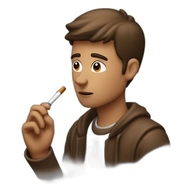 homme qui fume une cigarette marron  sticker