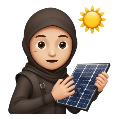 A thief is steal a solar panel sticker