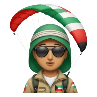 a palestinian flag paraglider, respect scrupulously the correct shapes and colours of the palestinian flag, try again sticker
