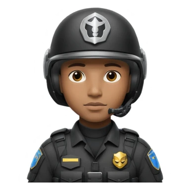 Futuristic black man cop sticker