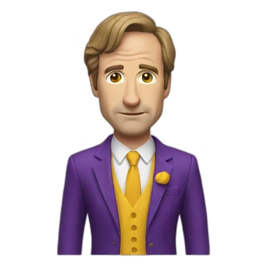 Saul goodman with a purple suit and  yellow blouse sticker