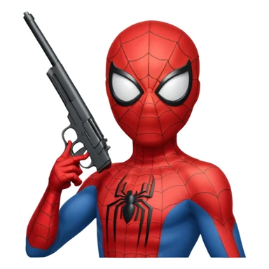 Spiderman with gun sticker